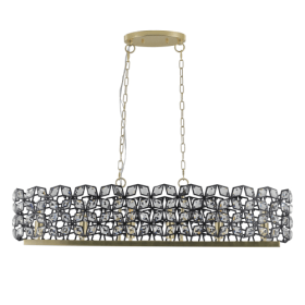 Modern Champagne Gold Oval Crystal Chandelier