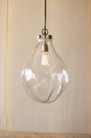 Glass Teardrop Pendant Light 14" X 14" X 19"T