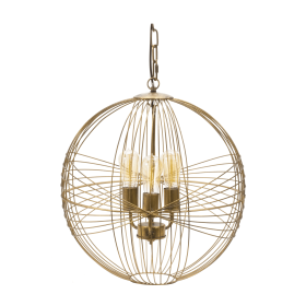 Intricate Metal Sphere Hanging Lamp
