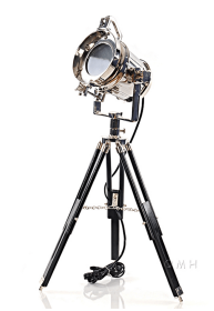 Nautical-Styled Wooden and Aluminum Floor Lamp