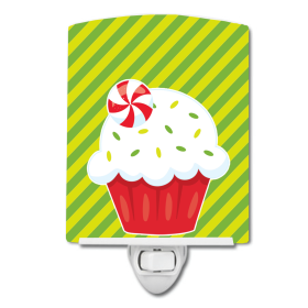 Christmas Pepermint Cupcake  C Styles Ceramic Night Light