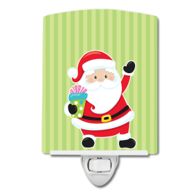 Christmas Santa Claus and Stripes  C Styles Ceramic Night Light