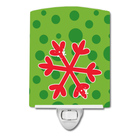 Christmas Snowflake Red  C Styles Ceramic Night Light