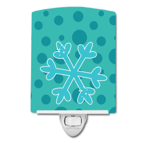 Christmas Snowflake Blue  C Styles Ceramic Night Light
