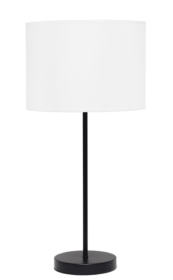 Simple Designs Black Stick Lamp with Fabric Shade
