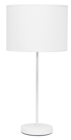 Simple Designs White Stick Lamp with Fabric Shade