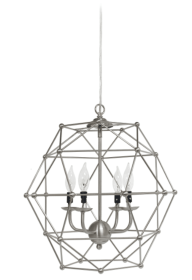 Elegant Designs 4 Light Hexagon Industrial Rustic Pendant Light