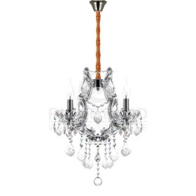 K9 Crystal Chandeliers Lighting 4 Lights Crystal Ceiling Lamp Home Decoration Silver