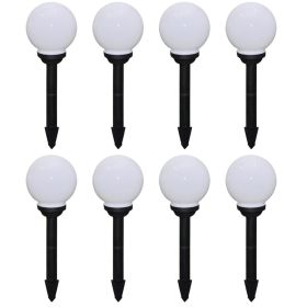 Outdoor Pathway Lamps 8 pcs LED 5.9" with Ground Spike
