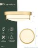 Flush Mount Light Fixture, 12 inch 2-Light Modern Ceiling Light with Brass Gold Finish for Hallway Kitchen Laundry Bedroom, 4822-BB