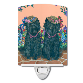 A Styles Ceramic Night Light (Color: Affenpinscher Sisters, size: 4 x 6)
