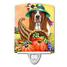 B Styles Ceramic Night Light (Color: Basset Hound Autumn, size: 4 x 6)