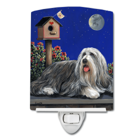 B Styles Ceramic Night Light (Color: Bearded Collie Moon shine, size: 4 x 6)