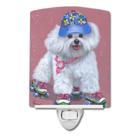 B Styles Ceramic Night Light (Color: Bichon Frise Girls do it Better, size: 4 x 6)