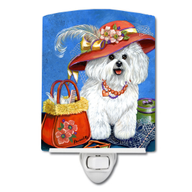 B Styles Ceramic Night Light (Color: Bichon Frise Mademoiselle, size: 4 x 6)