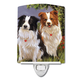 B Styles Ceramic Night Light (Color: Border Collie Patrol, size: 4 x 6)