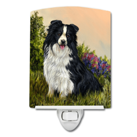 B Styles Ceramic Night Light (Color: Border Collie Simplicity, size: 4 x 6)