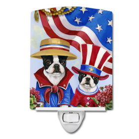 B Styles Ceramic Night Light (Color: Boston Terrier USA, size: 4 x 6)