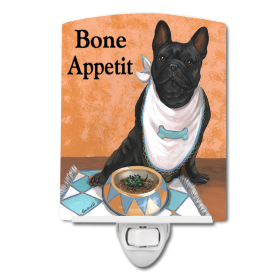 F Styles Ceramic Night Light (Color: French Bulldog Bone Appetit, size: 4 x 6)