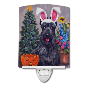 S Styles Ceramic Night Light (Color: Scottish Terrier Scottie for All Seasons, size: 4 x 6)