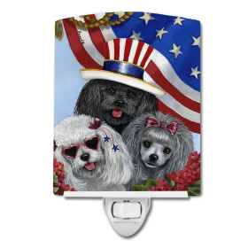 P Styles Ceramic Night Light (Color: Poodle USA, size: 4 x 6)