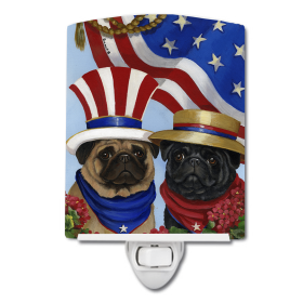 P Styles Ceramic Night Light (Color: Pug USA, size: 4 x 6)