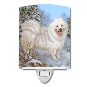 S Styles Ceramic Night Light (Color: Samoyed Happiness, size: 4 x 6)