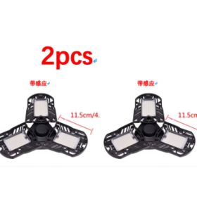 General Deformable Lamp Garage Light Radar Warehouse Industrial Lamp Home Lighting High Intensity (Option: White 60W sensor 2pcs)