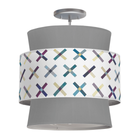 ATLANTA 3 TIERED PENDANT LIGHT (Color: Crisscross / Silk Gunmetal, size: 16")
