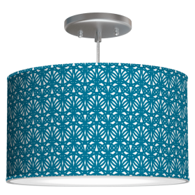CHICAGO DRUM PENDANT LIGHT (Color: Morocco in Teal, size: 18")