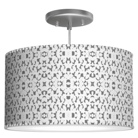 CHICAGO DRUM PENDANT LIGHT (Color: Sand Dollar Gray, size: 18")