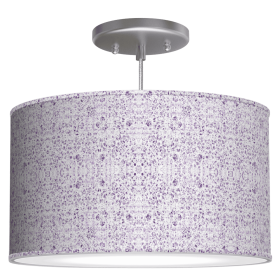 Chicago Drum Pendant (Color: Poppies in Violet, size: 18" Diameter Shade)