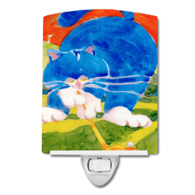 B Styles Ceramic Night Light (Color: Big Blue the Cat Golfer, size: 4 x 6)