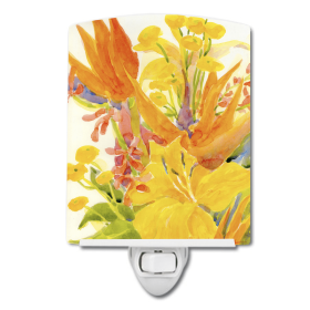 F Styles Ceramic Night Light (Color: Flower - Bird of Paradise, size: 4 x 6)