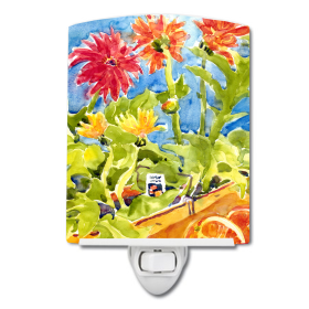 F Styles Ceramic Night Light (Color: Flower - Gerber Daisies, size: 4 x 6)