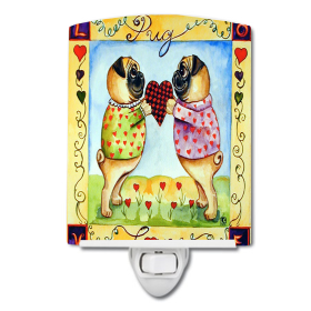 P Styles Ceramic Night Light (Color: Pug, size: 4 x 6)