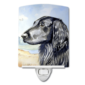 F Styles Ceramic Night Light (Color: Flat Coated Retriever, size: 4 x 6)