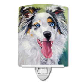A Styles Ceramic Night Light (Color: Animals/Australian Shepherd, size: 4 x 6)
