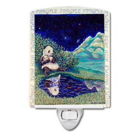 P Styles Ceramic Night Light (Color: Panda Bear with Baby, size: 4 x 6)