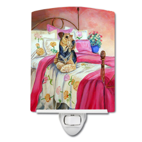 A Styles Ceramic Night Light (Color: Airedale, size: 4 x 6)
