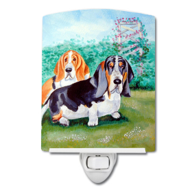 B Styles Ceramic Night Light (Color: Basset Hound Double Trouble, size: 4 x 6)
