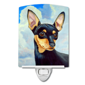 M Styles Ceramic Night Light (Color: Miniature Pinscher, size: 4 x 6)