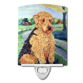 A Styles Ceramic Night Light (Color: Airedale Terrier, size: 4 x 6)