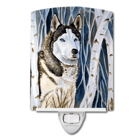 S Styles Ceramic Night Light (Color: Siberian Husky, size: 4 x 6)