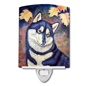 F Styles Ceramic Night Light (Color: Siberian Husky, size: 4 x 6)