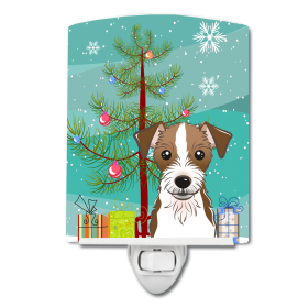 Christmas Tree and Dog Ceramic Night Light (Color: Jack Russell Terrier - Wirehair, size: 4 x 6)