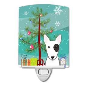 Christmas Tree and Dog Ceramic Night Light (Color: Bull Terrier, size: 4 x 6)