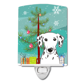 Christmas Tree and Dog Ceramic Night Light (Color: Dalmatian, size: 4 x 6)