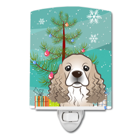 Christmas Tree and Dog Ceramic Night Light (Color: Cocker Spaniel, size: 4 x 6)