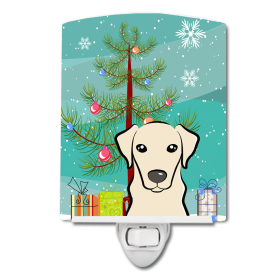 Christmas Tree and Dog Ceramic Night Light (Color: Labrador Retriever - Yellow, size: 4 x 6)